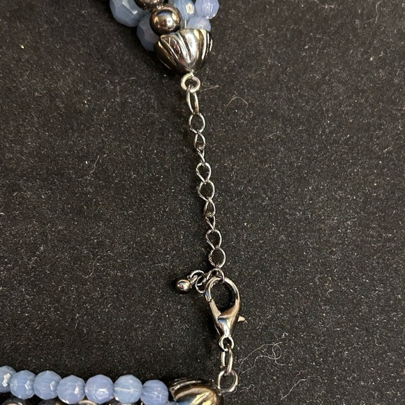 New- handmade- Beaded Multistrand Necklace in Blue and Silver - Picture 2 of 2